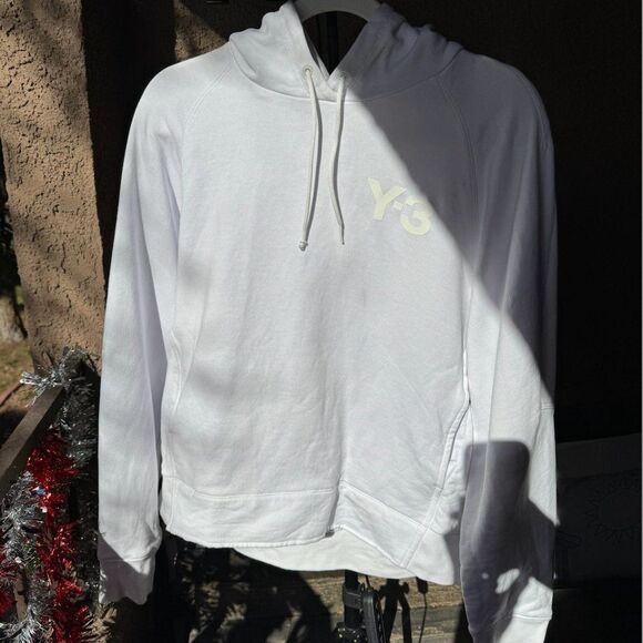 SOLD OUT White Adidas Y-3 Classic Chest Logo Hoodie - M - Picture 4 of 14